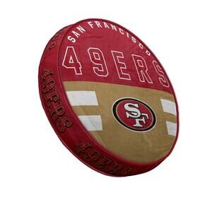 NFL 49ers 15" Plushie Circle Pillow Retro San Francisco Couch Man Cave New